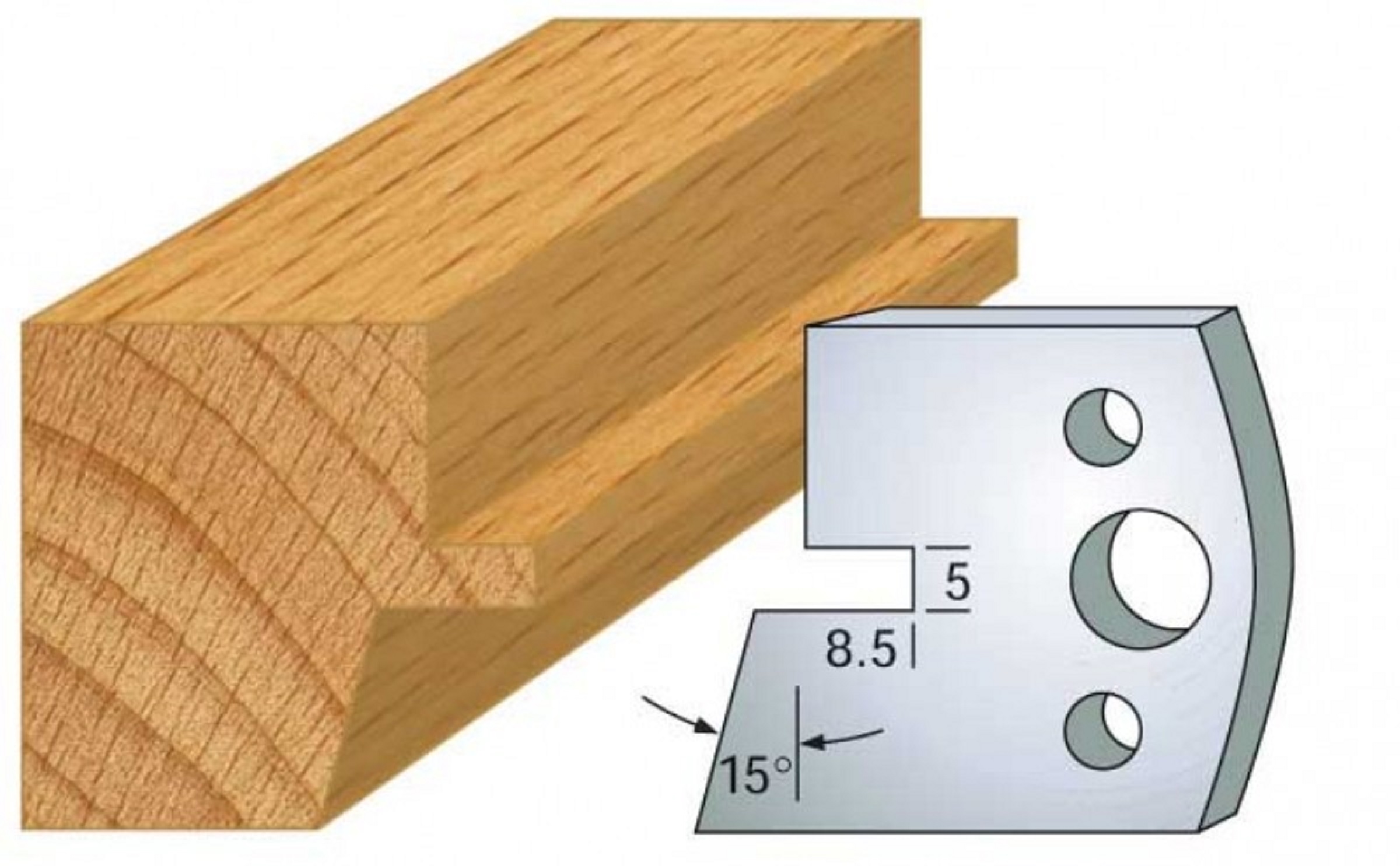 Fers 40mm 085 Languette Chanfrein 15°