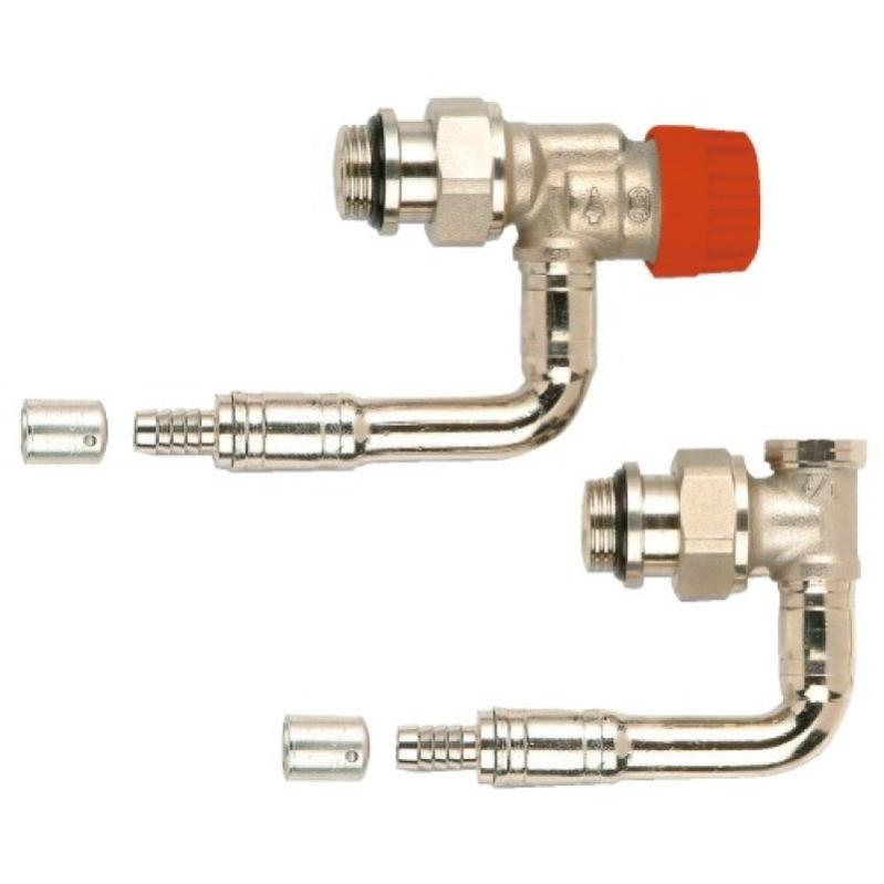 Kit de robinetterie thermostatique hydrocablé 1/2 Ø16 M30 à Kv réglable - équerre inversé long à sertir 568PS