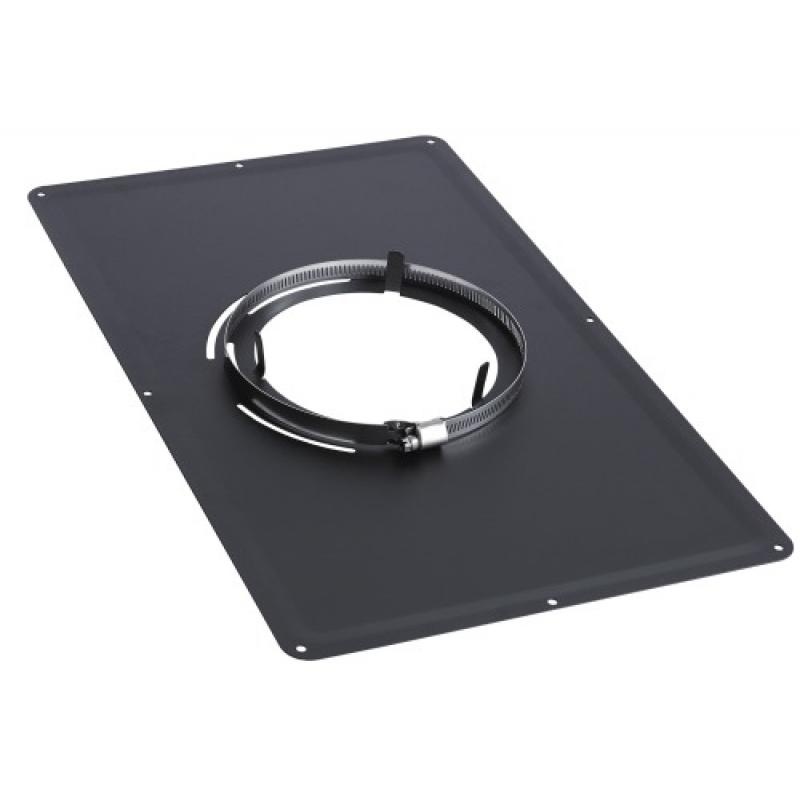 Plaque de propreté 300x500 mm inox émail noir mat Ø 80