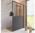 Schulte paroi de douche à l'italienne verrière, 90 x 200 cm, verre 6 mm anticalcaire, profilé noir à clipser, Walk In style industriel