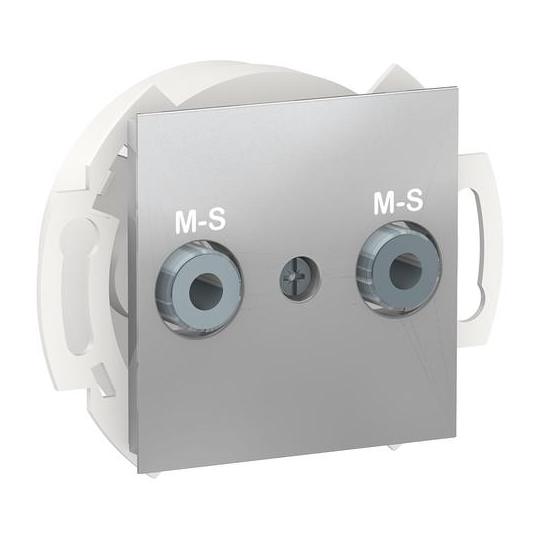 Prise multiservices M-S Unica - Aluminium 0