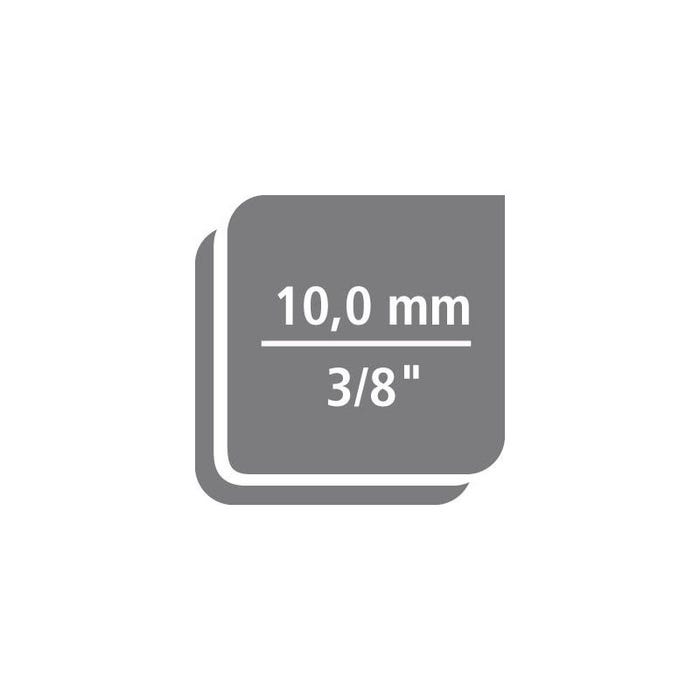 Douille Gripper 3/8'', Cote s/plats : 7-19 mm, Long. 53,5 mm 2