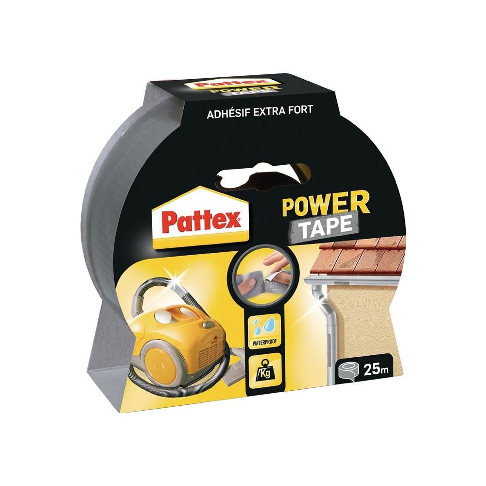 Pattex Power Tape, Modèle : 25 m x 50 mm, Type PT2DS 1
