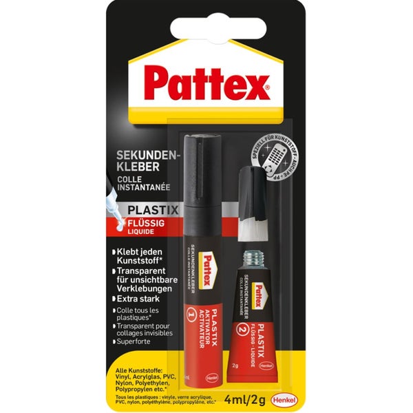 Pattex Colle liquide instantanée pour plastique 2 g/4ml (Par 12) ❘ Bricoman
