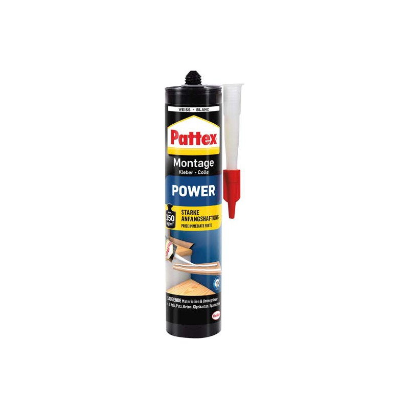 Pattex Colle Montage Power 250g Tube, blanc (Par 12)