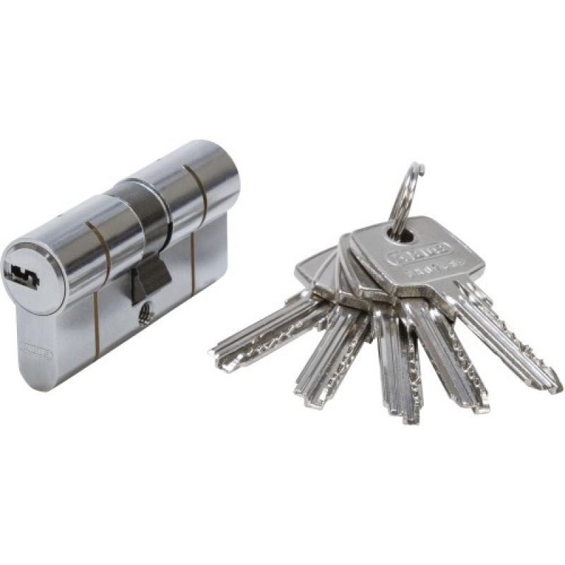 Cylindre D6 PS 30 x 60 Nickelé avec protection par pré-casse 5 clés réversibles et code card
