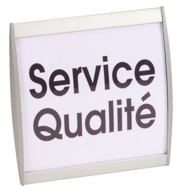 Signalétique à étiquette, montage en applique, format A5 150 x 150 mm, finition anodisé argent