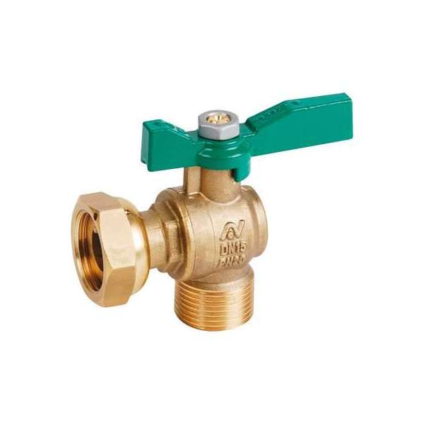 Vanne à sphère laiton équerre pour compteur Sferaco - Male 1/2“ - Ecrou prisonnier 3/4“