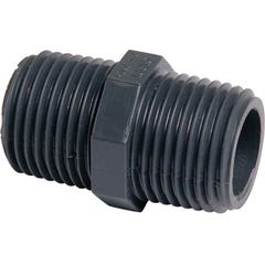 Raccord PVC pression noir droit - M 1'1/4 - Girpi 0