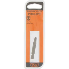 Embout de vissage long 50 mm Phillips PH3 acier haute qualité ° 5 - 7 mm SCID
