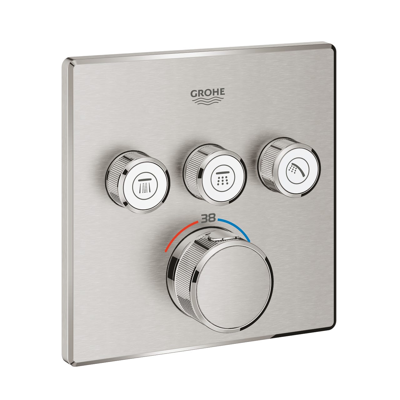 GROHE Thermostatique GROTHERM SMART CONTROL 3 sorties Supersteel 29126DCO 0