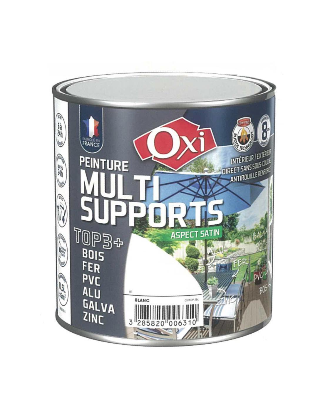 PEINTURE MULTI-SUPPORTS TOP3 GRIS CLAIR RAL 7035 SATIN 0.5L
