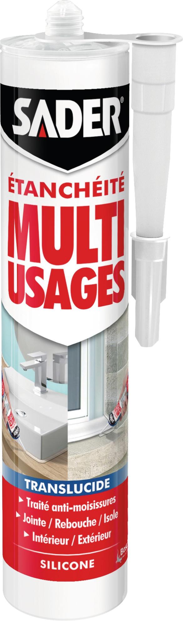 Mastic d'étanchéité multi-usages Sader - Cartouche 280 ml - Transparent