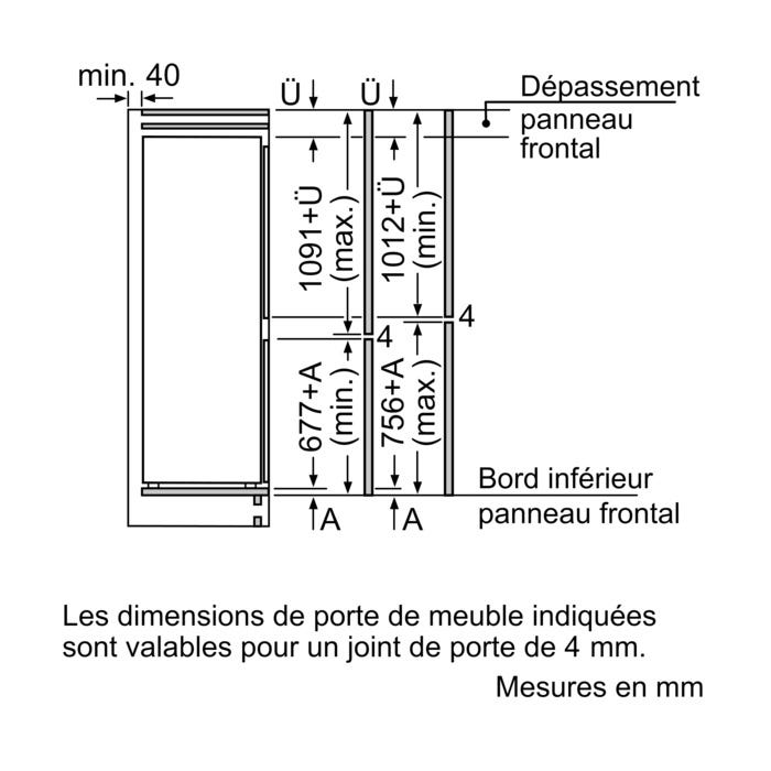 Réfrigérateurs combinés 271L BOSCH 54.1cm F, KIV865SF0 3