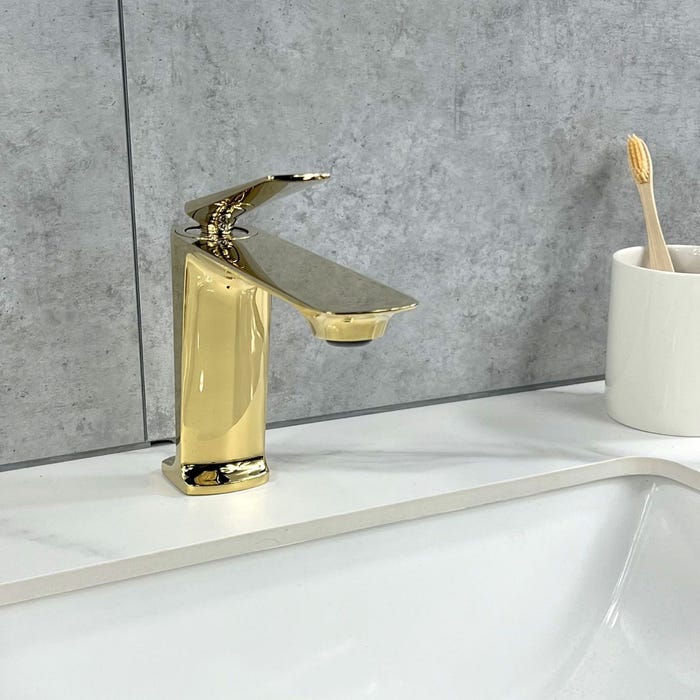 Robinet mitigeur lavabo moderne Doré - Tureis 1