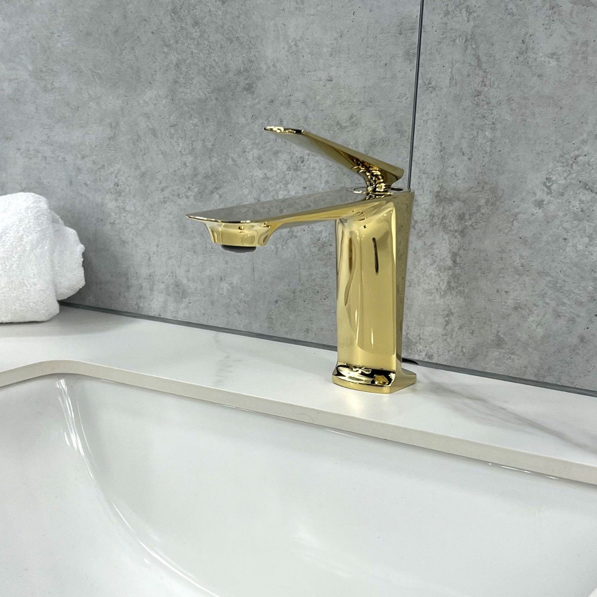 Robinet mitigeur lavabo moderne Doré - Tureis 2