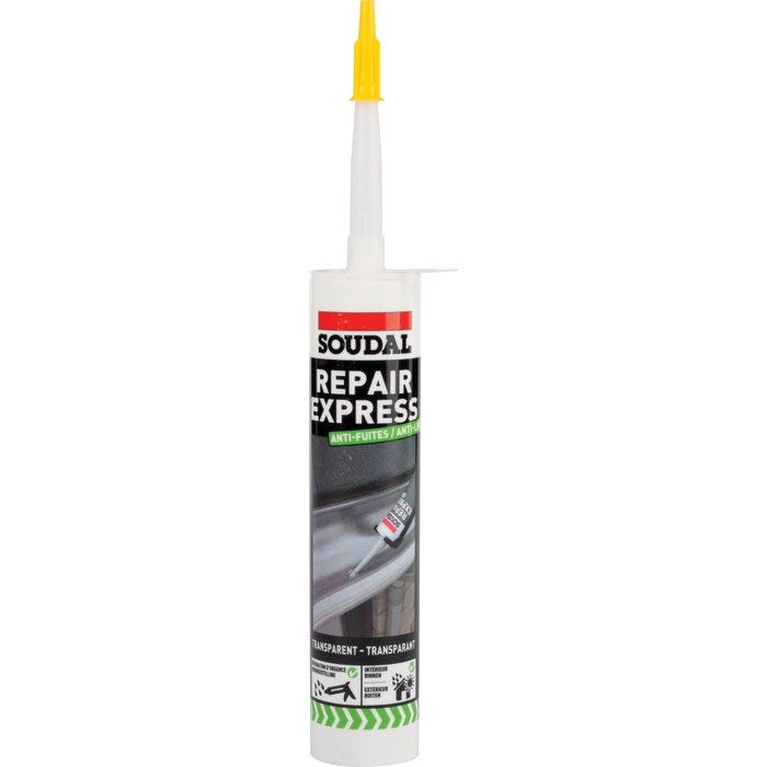 Mastic anti-fuites - Repair express - Transparent - 290 ml - Soudal 1