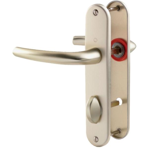 Ensemble San Diego grand model type à condamnation finition F2 alu aspect champagne - HOPPE - 3559811