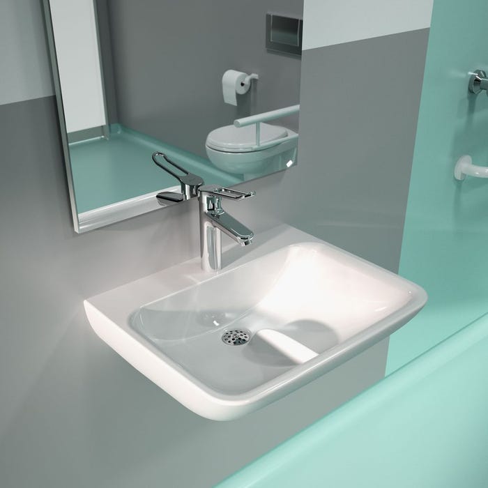 Ideal Standard - Mitigeur lavabo sans tirette ni vidage, poignée ajourée 140 mm chrome - Okyris Pro Ideal standard 4