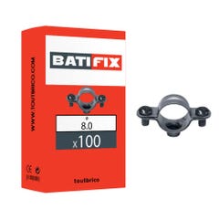 Boite 100 colliers simples plomberie Ø8mm acier zingué - Batifix 0