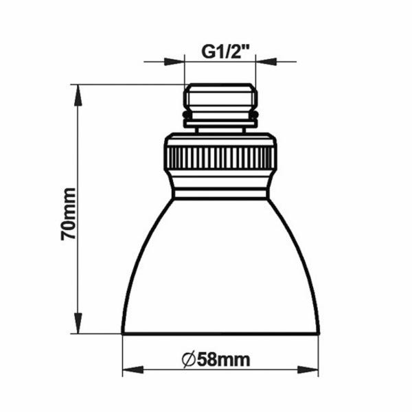 Pomme de douche orientable - PRESTO - Diamètre 58 mm 1