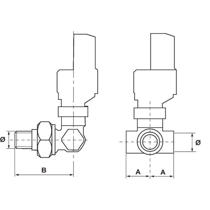 Robinet de radiateur tri-axe thermostatique - F 3/8' - Senso - Comap 1