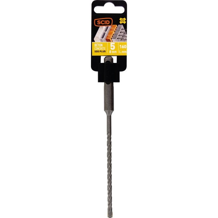 Foret béton SDS+ SCID - Longueur 160 mm - Diamètre 5 mm 1