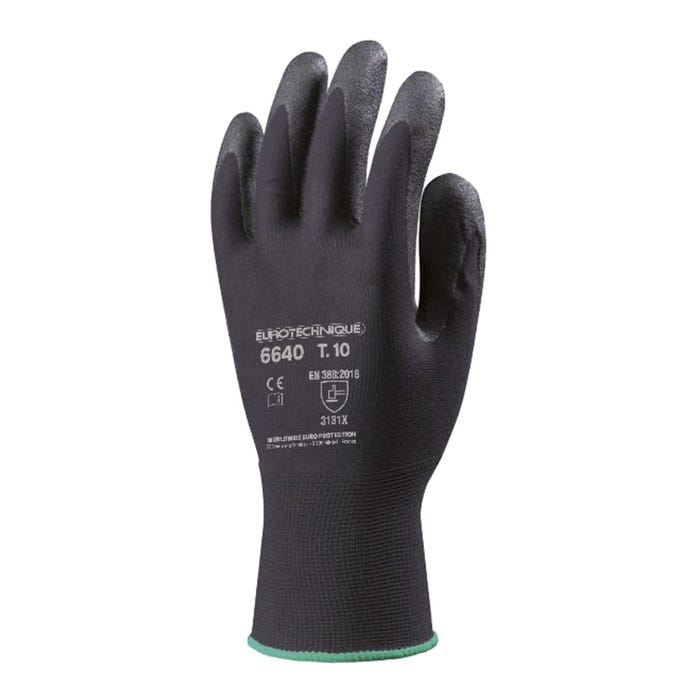 Lot de 10 paires de gants Hydropellent NINJA noir, mousse PVC - COVERGUARD - Taille M-8 0