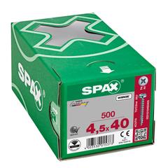 Vis bois aggloméré tête ronde Pozidrive WIROX 4,5X40 boîte de 500 - SPAX - 231010450405 2