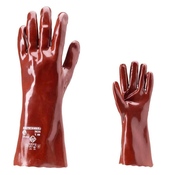 Gants PVC rouge enduit 35 cm Actifresh - Coverguard - Taille S-7 2