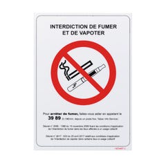 Panneau interdiction de fumer et de vapoter Novap - 148 x 210 mm 0
