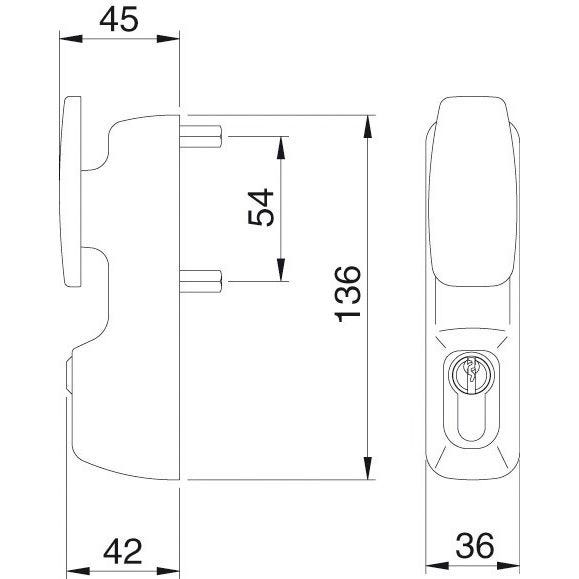 Module bouton et cylindre IDEA Blanc - ISEO - 94012004T 1