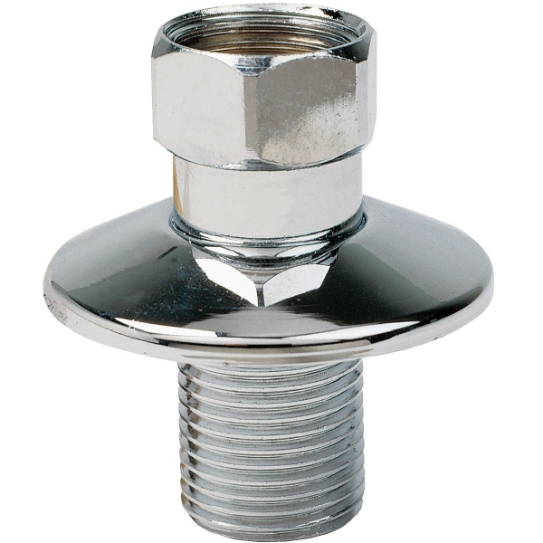 Raccord droit avec rosace - M 3/8“ - F 1/2“ - Écrou prisonnier - Vendu par 2 - Comap