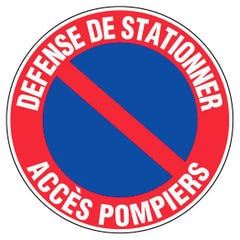 Panneau d’interdiction rond 300mm ''Défense de stationner Accès pompier'' - NOVAP - 4034294 0