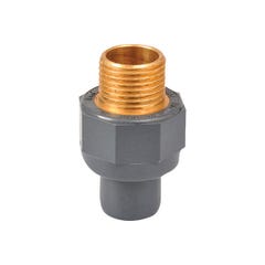 Raccord PVC pression droit - Ø 32 / 40 - Filetage laiton M 1' - Girpi 0