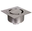 Siphon de sol Netdrain Standard Inox 304 sablée - Platine 200 x 200 mm - Sortie verticale DN63 mm - PMR - ACO