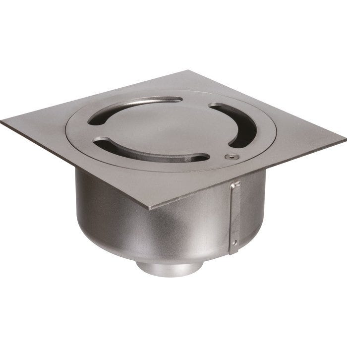 Siphon de sol Netdrain Standard ACO - Inox 304 sablée - Platine 200 x 200 mm - Sortie verticale DN63 mm - PMR 0