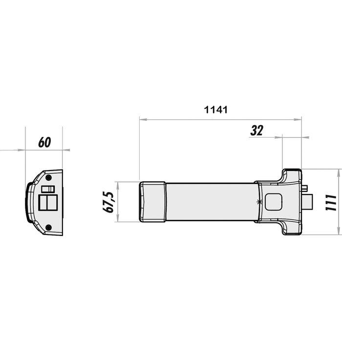 Serrure anti-panique Push Bar 90 à 1 point - JPM - Blanc 9016 - 845 mm 1