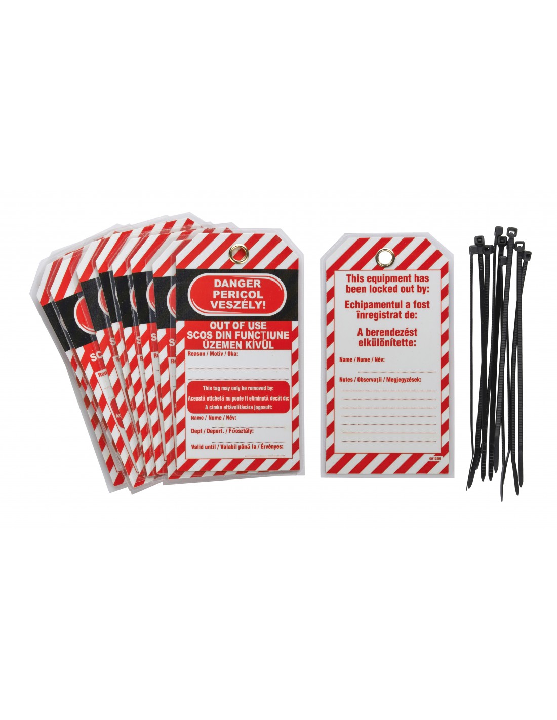 Thirard - Lot De 10 Étiquettes "danger - Hors Service" Langue Gb/ro/hu