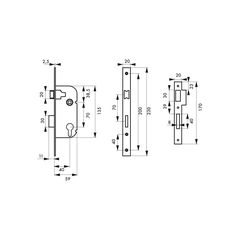 Thirard - Thirard - Garniture Serrure Axe 40 À Cylindre Vbz/br 3 Clés + Ensemble Ares 1