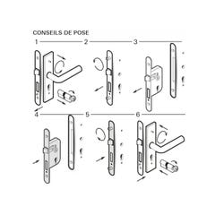 THIRARD - Garniture monomax axe 50 à cylindre 3 clés v/br + ensemble pelope 2