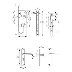 THIRARD - Garniture monomax axe 50 à cylindre 3 clés v/br + ensemble vesta 1