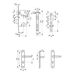 THIRARD - Garniture monomax axe 50 à cylindre 3 clés v/br + ensemble diane 1