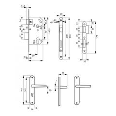 THIRARD - Garniture monomax axe 50 à cylindre 3 clés v/br + ensemble leto 1