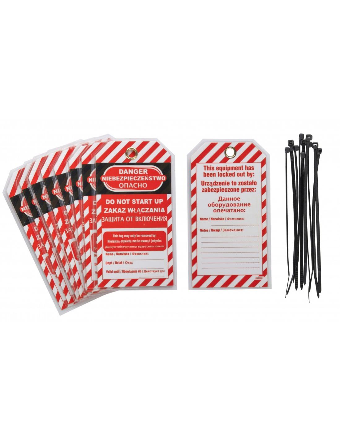 Thirard - Lot De 10 Étiquettes "danger - Défense D'enclencher" Langue Gb/pl/ru