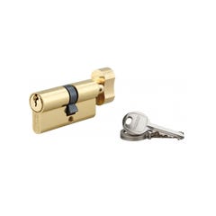 Cilindro europeo per serratura a pomolo SA 30Bx35mm, antisfilamento, ottone, 3 chiavi - THIRARD