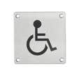 THIRARD - Plaque de signalisation WC Handicapé , à visser, inox brossé, marquage noir, 100x100mm