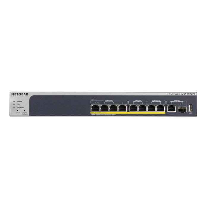 NETGEAR MS510TXPP Switch Ethernet manageable PoE+ 180W 8 ports 2.5Gbps et 1 port 10 Gigabit + 1x SFP+ Rackable 1