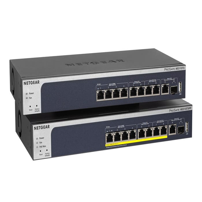 NETGEAR MS510TXPP Switch Ethernet manageable PoE+ 180W 8 ports 2.5Gbps et 1 port 10 Gigabit + 1x SFP+ Rackable 6
