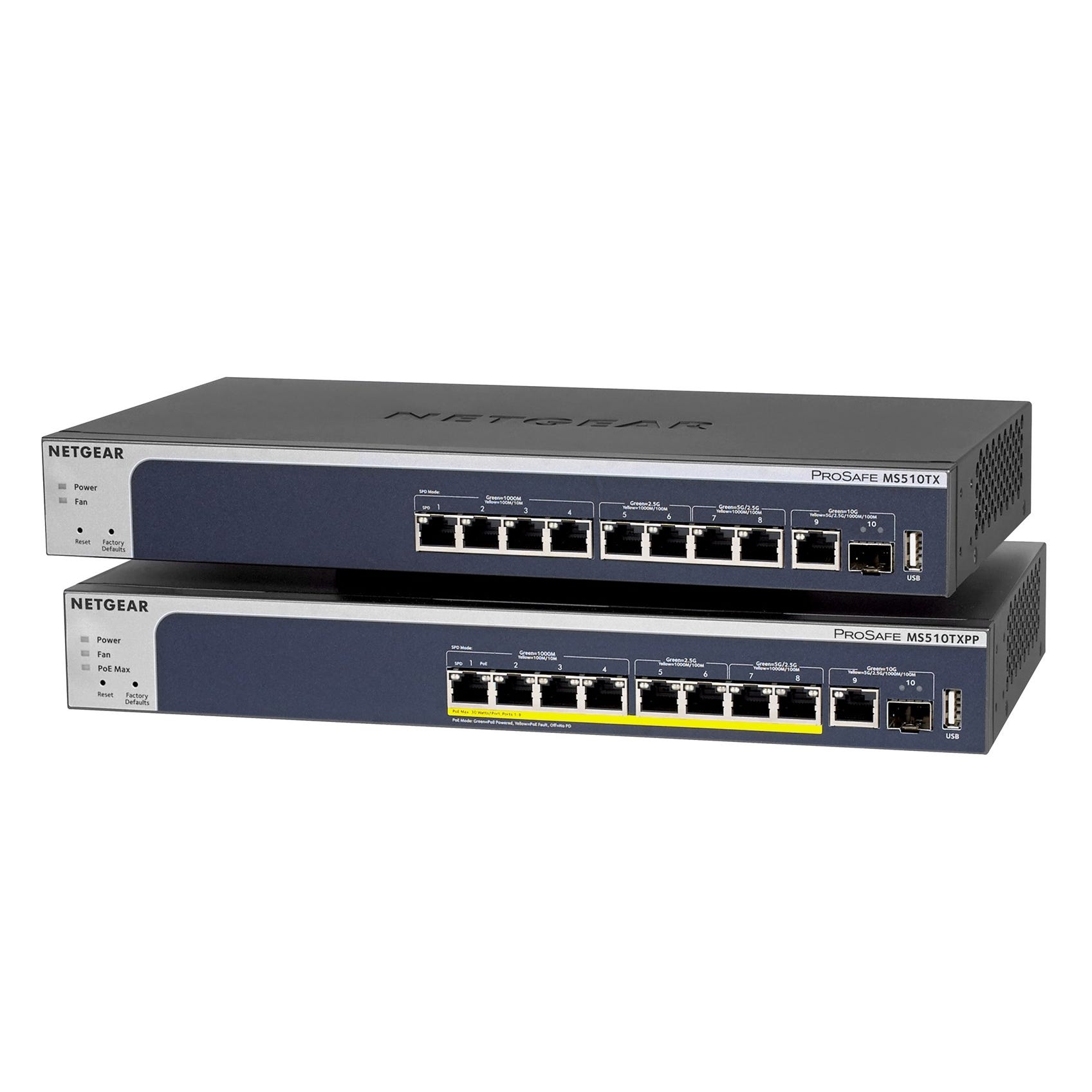 NETGEAR MS510TXPP Switch Ethernet manageable PoE+ 180W 8 ports 2.5Gbps et 1 port 10 Gigabit + 1x SFP+ Rackable 5